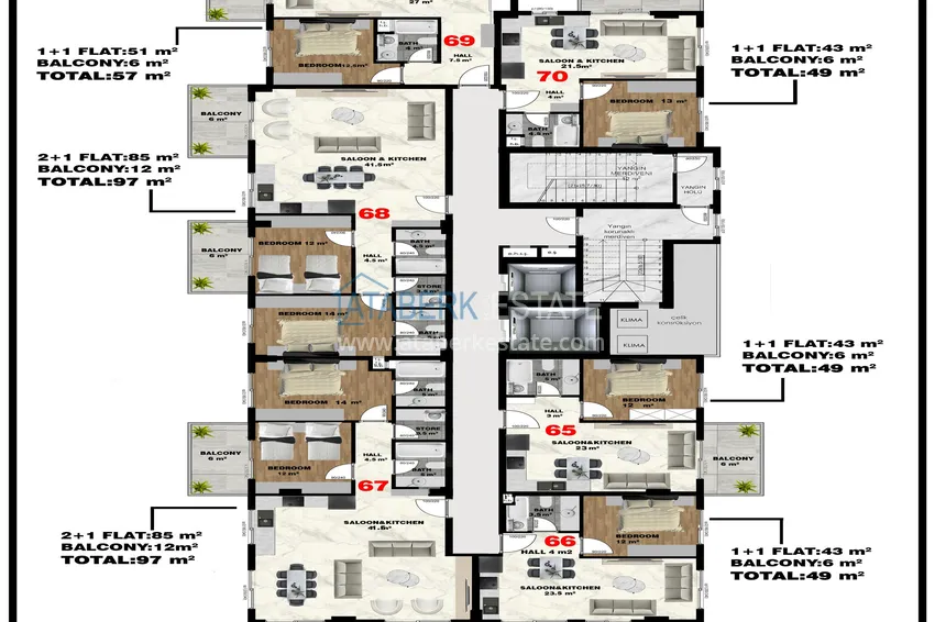 Buy cheap Modern residential complex in the center of Mahmutlar - real estate directly from the developer 12