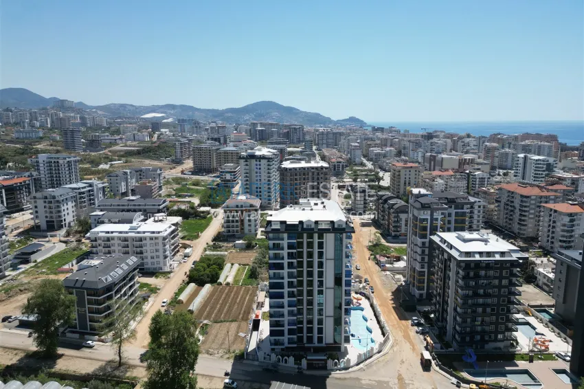 1+1 apartment with mountain views in Mahmutlar - Saturday market area 6 