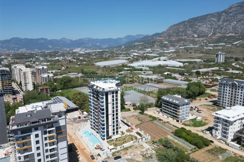 1+1 apartment with mountain views in Mahmutlar - Saturday market area 7 