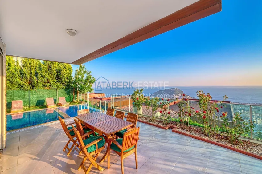 5+1 triplex villa for citizenship and residence permit in Alanya, Bektash — furnished and with panoramic views  14 