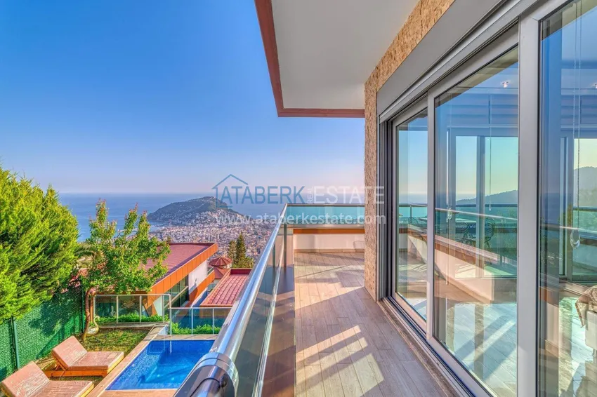 Purchase  5+1 triplex villa for citizenship and residence permit in Alanya, Bektash — furnished and with panoramic views  24 