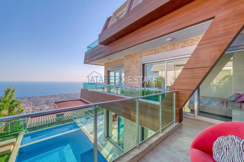 Purchase  5+1 triplex villa for citizenship and residence permit in Alanya, Bektash — furnished and with panoramic views  33 