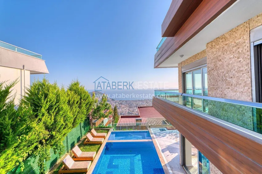 Purchase  5+1 triplex villa for citizenship and residence permit in Alanya, Bektash — furnished and with panoramic views  34 