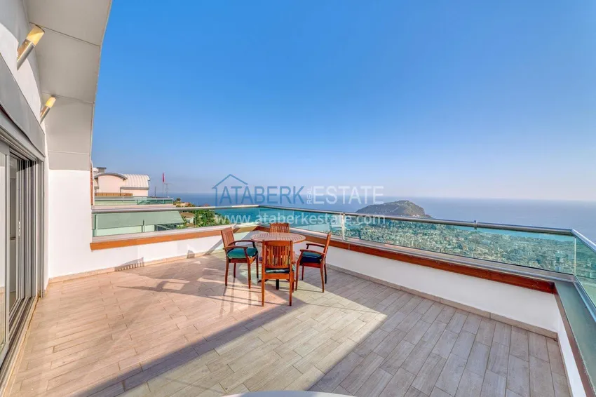 Purchase  5+1 triplex villa for citizenship and residence permit in Alanya, Bektash — furnished and with panoramic views  53 
