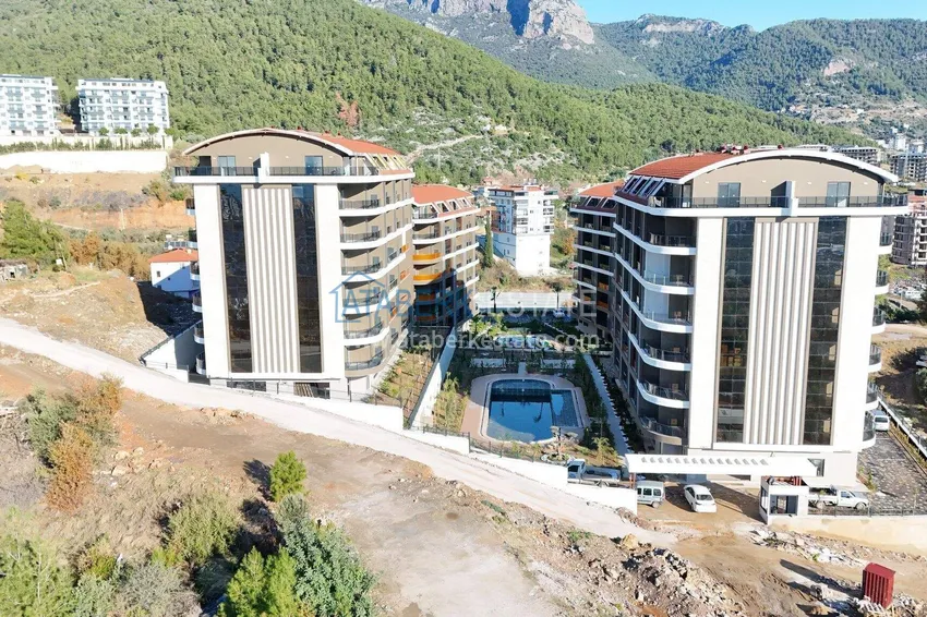 A new stylish investment project at the excavation stage in Oba, Alanya 9 