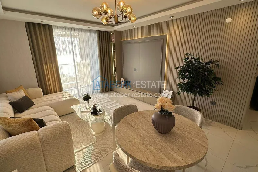 Purchase  Furnished 1+1 apartment with sea view - first line, Kestel, Alanya 2 