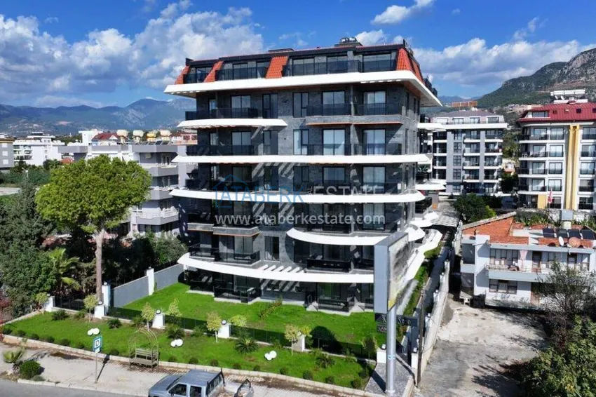 Furnished 1+1 apartment with sea view - first line, Kestel, Alanya 9 