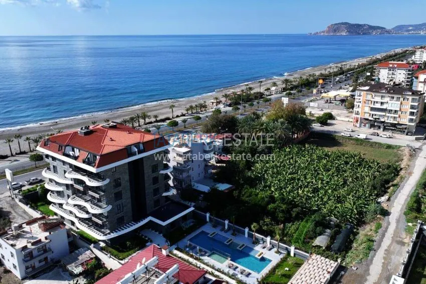 Furnished 1+1 apartment with sea view - first line, Kestel, Alanya 1 