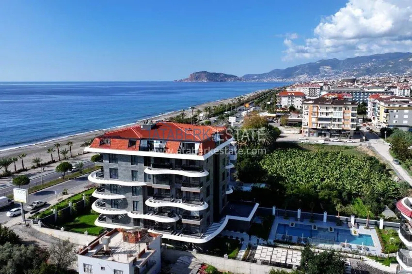 Furnished 1+1 apartment with sea view - first line, Kestel, Alanya 4 