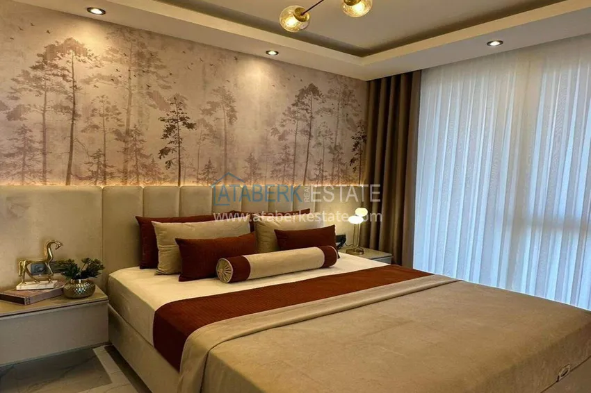 Purchase  Furnished 1+1 apartment with sea view - first line, Kestel, Alanya 8 