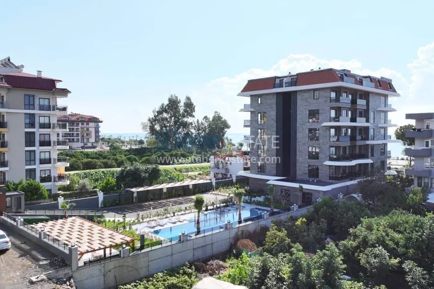 Furnished 1+1 apartment with sea view - first line, Kestel, Alanya 7 