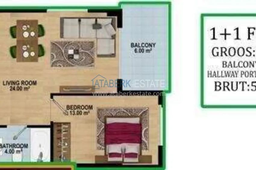 Buy cheap 1+1 apartments in the Avsallar area - favorable prices and a modern residential complex 2 