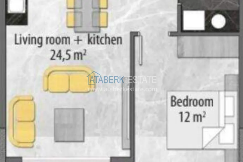 Buy cheap 1+1 apartment in Avsallar - from the owner, installments are possible 1 