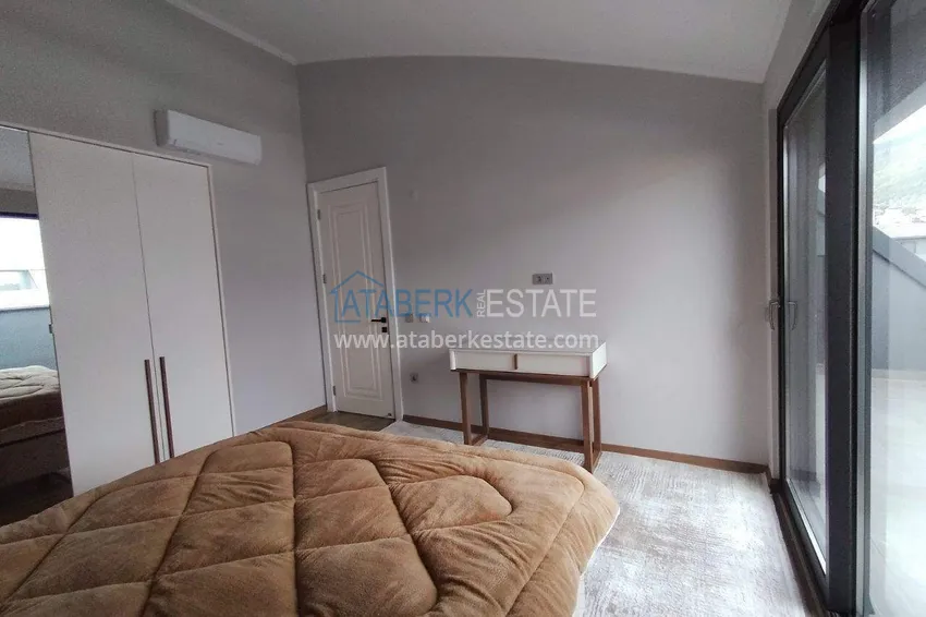 Purchase  2+1 furnished penthouse for rent in Oba — two levels, mountain view A9 10 