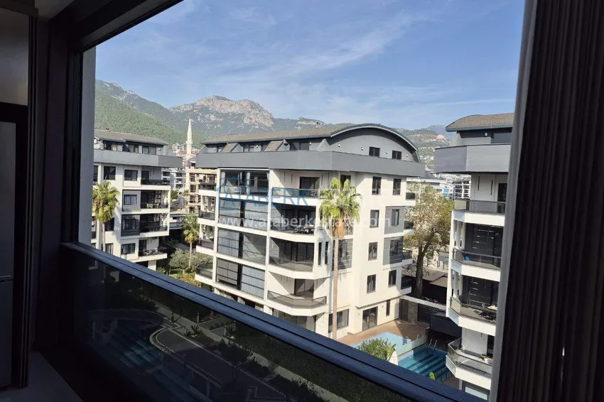 Purchase  2+1 furnished penthouse for rent in Oba — two levels, mountain view A9 16 