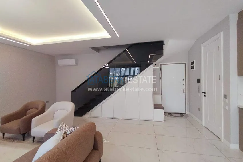 Purchase  2+1 furnished penthouse for rent in Oba — two levels, mountain view A9 1 