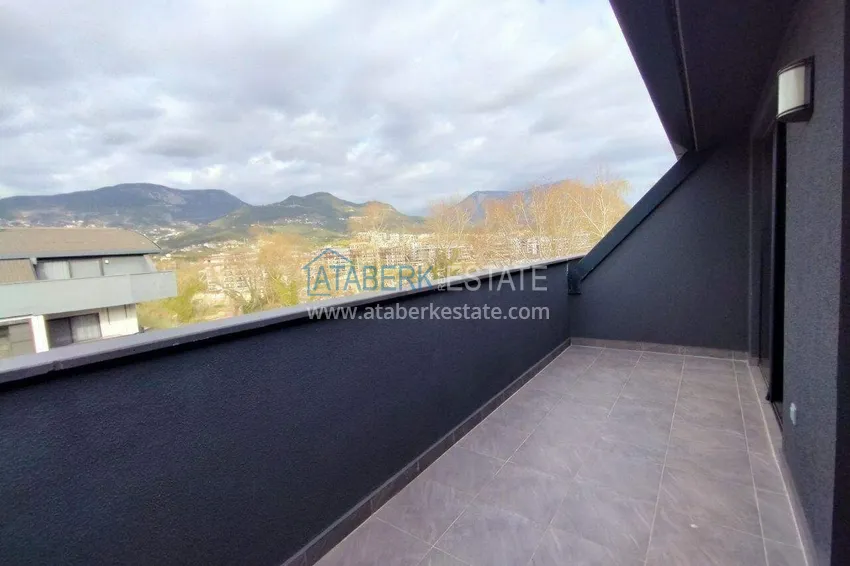 Purchase  2+1 furnished penthouse for rent in Oba — two levels, mountain view A9 21 