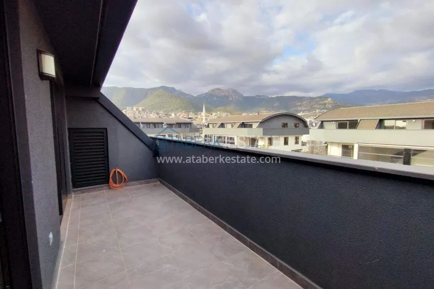 Purchase  2+1 furnished penthouse for rent in Oba — two levels, mountain view A9 22 