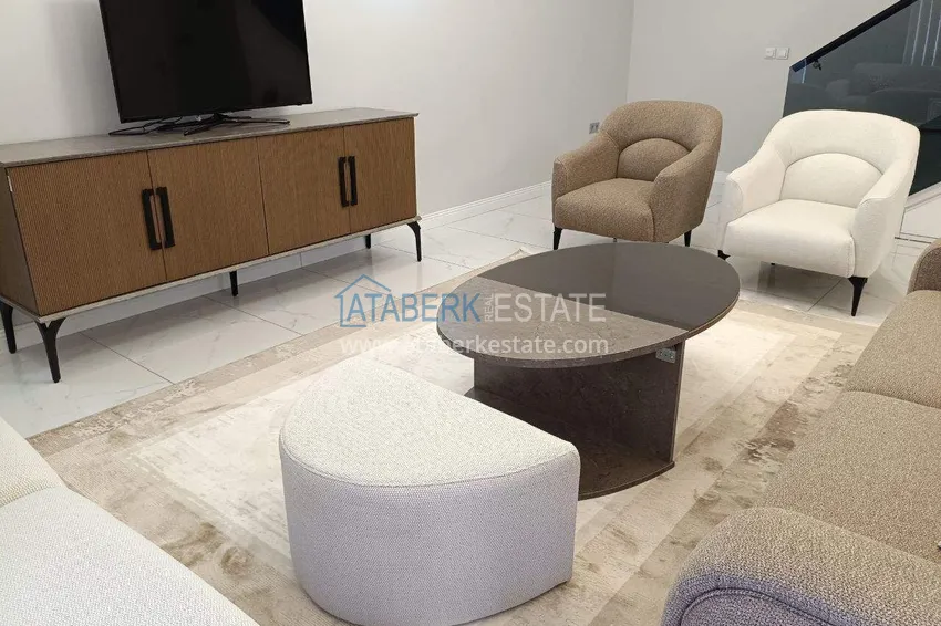 Purchase  2+1 furnished penthouse for rent in Oba — two levels, mountain view A9 5 