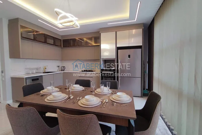 Purchase  2+1 furnished penthouse for rent in Oba — two levels, mountain view A9 8 