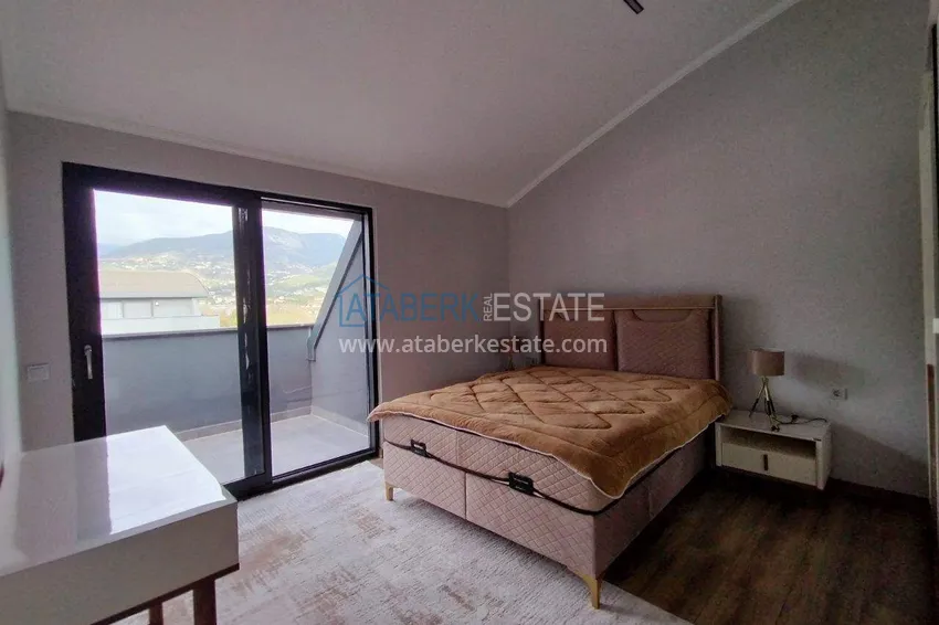 Purchase  2+1 furnished penthouse for rent in Oba — two levels, mountain view A9 9 