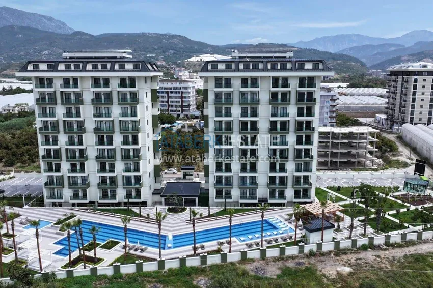 1+1 apartment with appliances in Gazipasa - south side, residence with infrastructure 1 