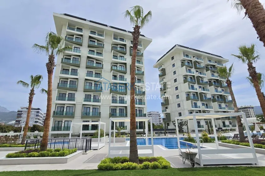 1+1 apartment with appliances in Gazipasa - south side, residence with infrastructure 4 