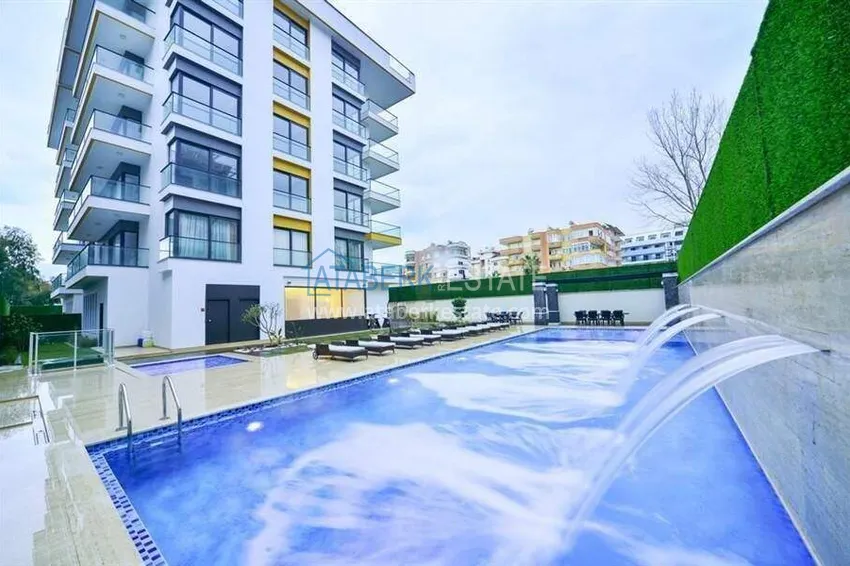 1+1 apartment with sea view in the Oba area - first line, furnished, suitable for a residence permit 1 