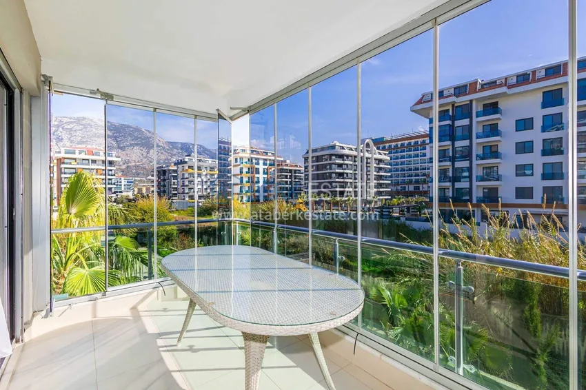 Purchase  2+1 garden duplex in Kestel on the beachfront - with new furniture and sea views 50 