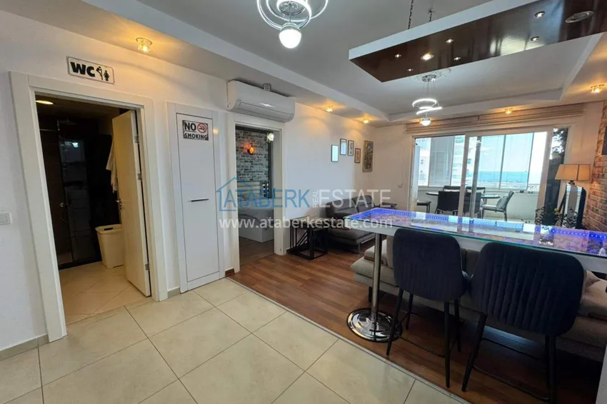 Purchase 1+1 apartment with sea view and furniture in Cikcilli, Alanya — offer from the owner 10 
