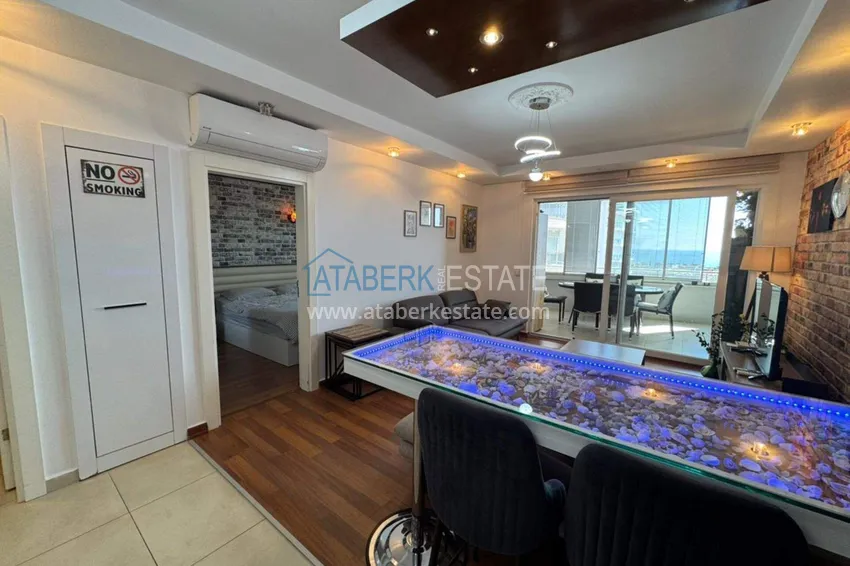 Purchase 1+1 apartment with sea view and furniture in Cikcilli, Alanya — offer from the owner 4 