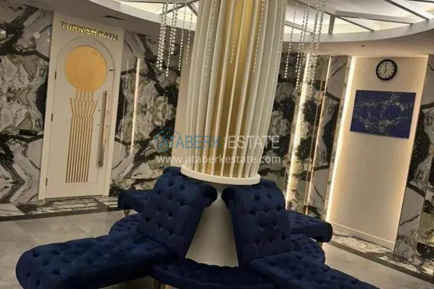 Apartment 1+1 on the first line in Mahmutlar — furnished and with sea views in a five-star hotel-level complex 23 