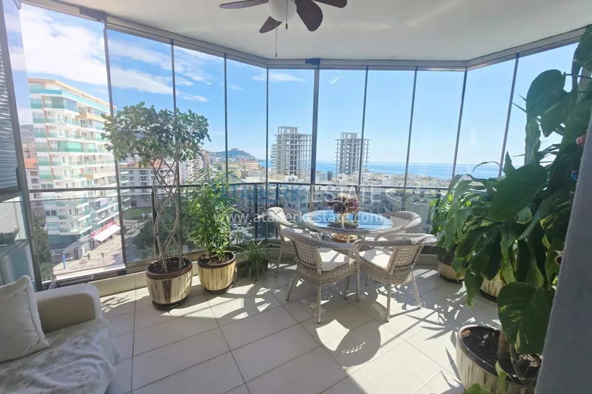 Purchase 3+1 duplex apartment with furniture in Mahmutlar — two glazed balconies and panoramic sea views 11 