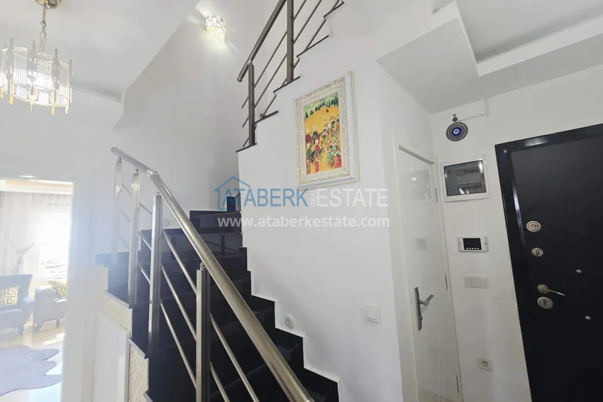 Purchase 3+1 duplex apartment with furniture in Mahmutlar — two glazed balconies and panoramic sea views 14 