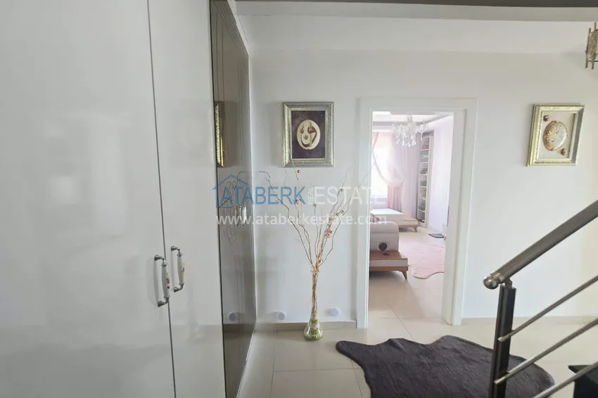 Purchase 3+1 duplex apartment with furniture in Mahmutlar — two glazed balconies and panoramic sea views 3 