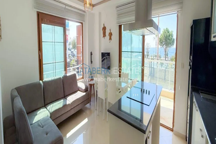Purchase 2+1 apartment on the first line in Alanya, Kestel district — furnished and with sea views 1