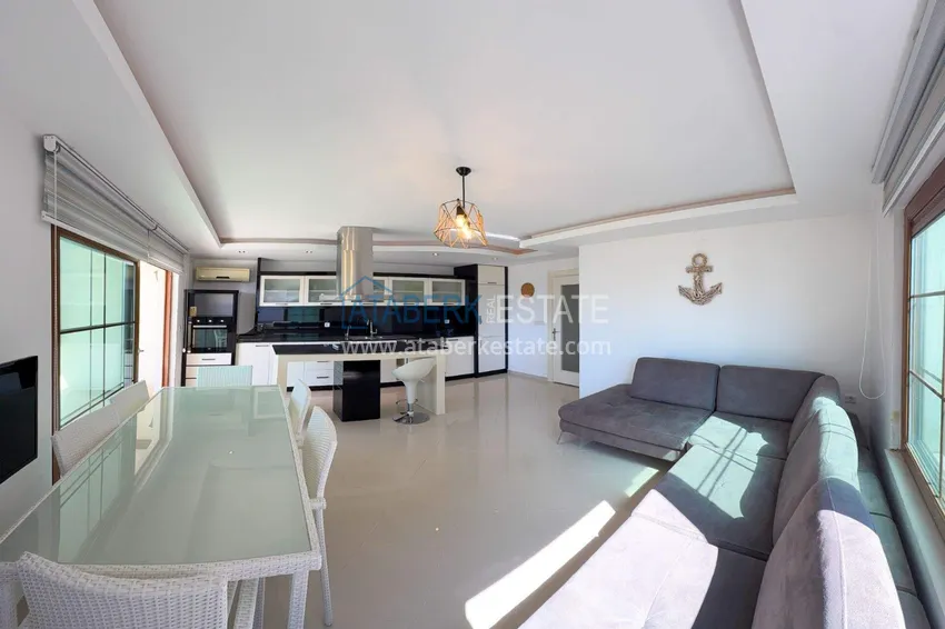 Purchase 2+1 apartment on the first line in Alanya, Kestel district — furnished and with sea views 2