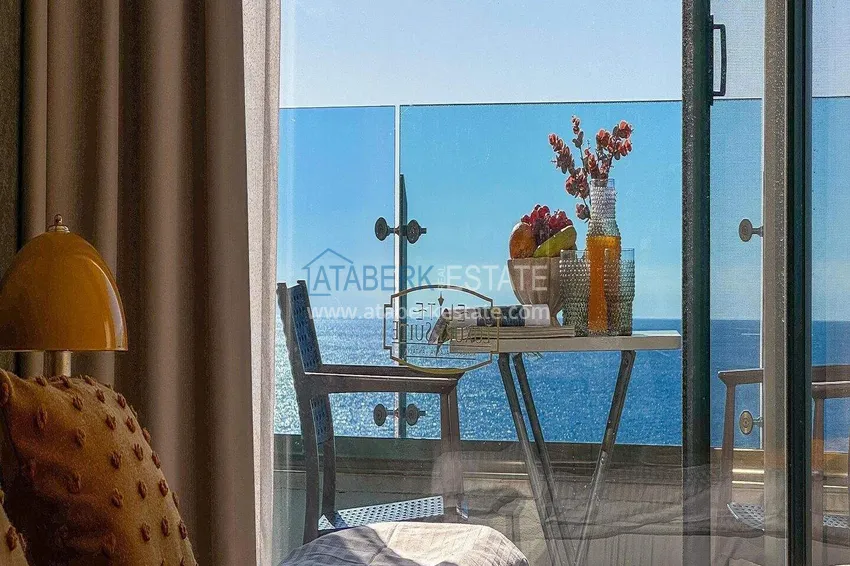 1+1 apartment with sea view in Konakli - hotel format 5 ★, short-term rent, suitable for a residence permit 1 