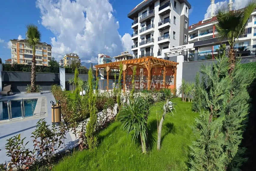 Apartment 1+1 with sea view on the first line in Kestel - 47 m², unfurnished, premium complex 13 