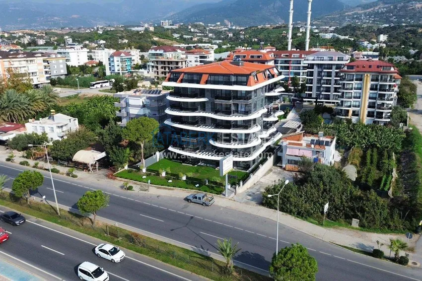 Apartment 1+1 with sea view on the first line in Kestel - 47 m², unfurnished, premium complex 2 