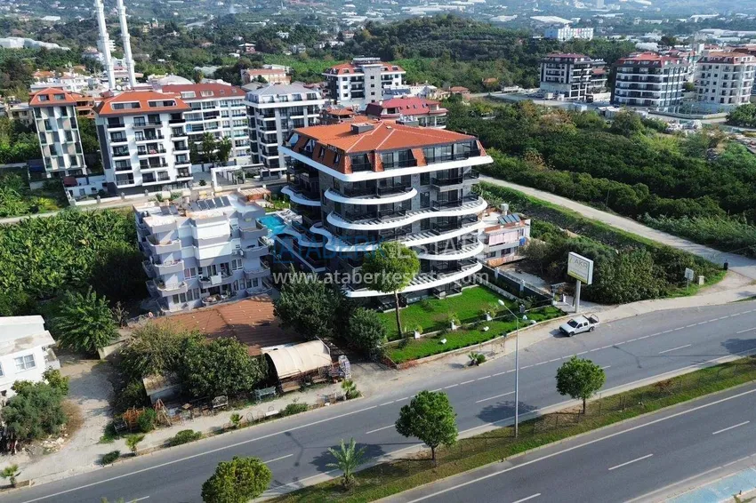 Apartment 1+1 with sea view on the first line in Kestel - 47 m², unfurnished, premium complex 3 