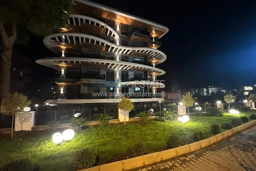 Apartment 1+1 with sea view on the first line in Kestel - 47 m², unfurnished, premium complex 8 