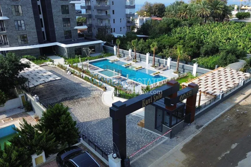 Apartment 1+1 with sea view on the first line in Kestel - 47 m², unfurnished, premium complex 9 