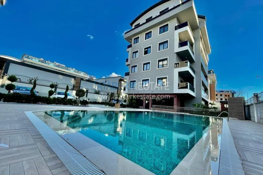 Penthouse duplex 3+1 in Oba, Alanya — furniture, separate kitchen, glazed balcony  2 