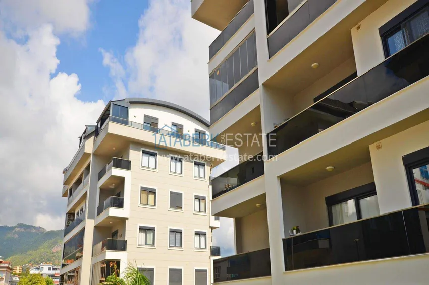 Penthouse duplex 3+1 in Oba, Alanya — furniture, separate kitchen, glazed balcony  8 