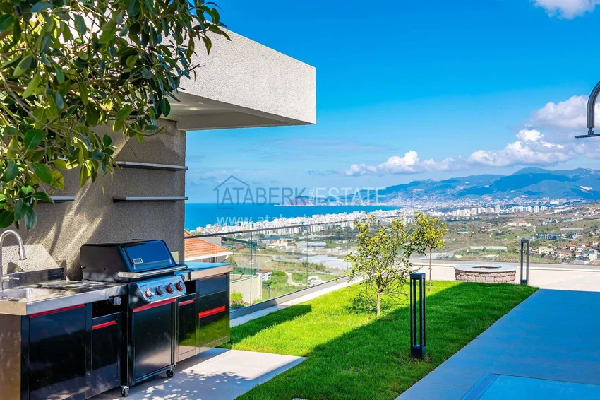 Premium 4+1 villa with panoramic views in Kargicak - fully furnished, suitable for citizenship  24 