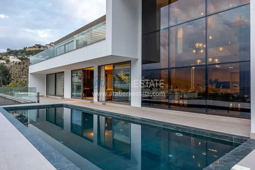 Premium 4+1 villa with panoramic views in Kargicak - fully furnished, suitable for citizenship  16 