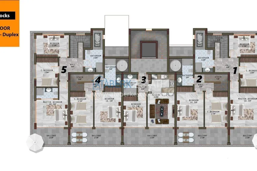 Buy cheap 3+1 garden duplex in Kargicak - 300 m² private plot 3 