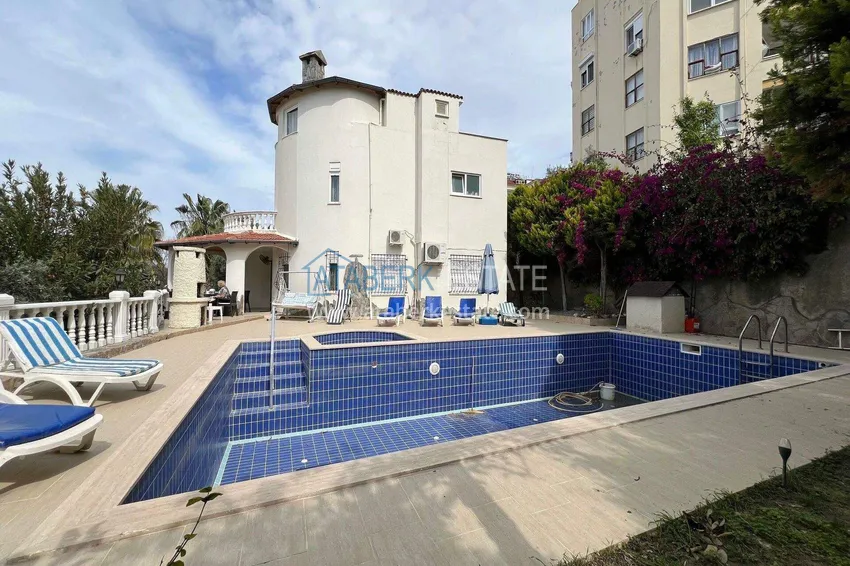 4+1 triplex villa in Avsallar - furnished, with pool and sea view 4 