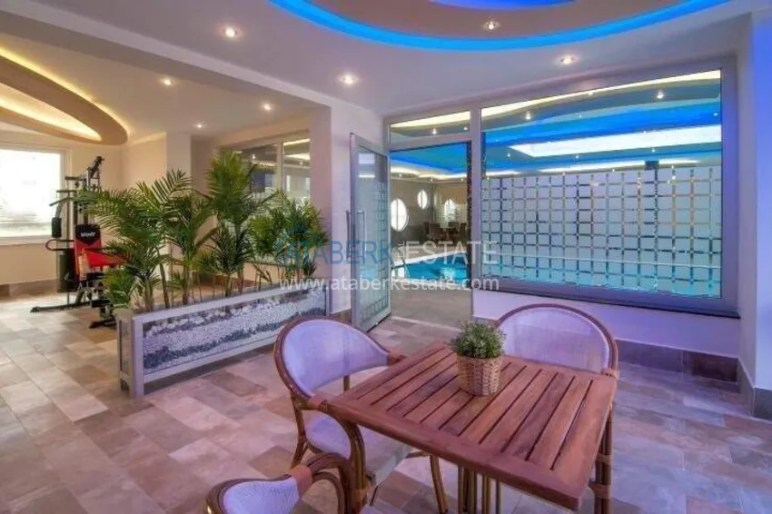 Apartment 1+1 70 m2 in Kestel — furnished, glazed balcony, 100 meters from the sea 16 